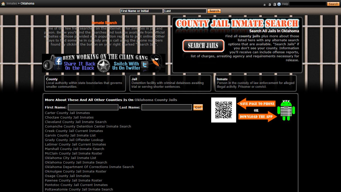 Oklahoma - County Jail Inmate Search